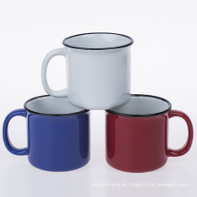 10oz Emaille Effekt Keramik Kaffeetasse 10oz Camp Tasse Kreative Kaffeetassen